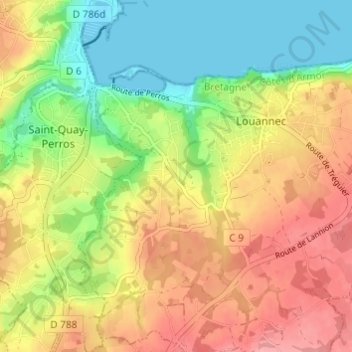 Carte topographique Ar Vouster, altitude, relief
