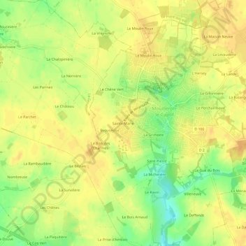 Carte topographique Sainte-Marie, altitude, relief