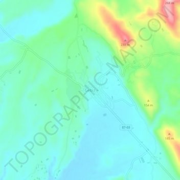 Carte topographique Gebiz, altitude, relief