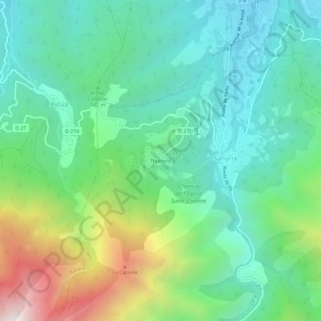 Carte topographique Thorrent, altitude, relief