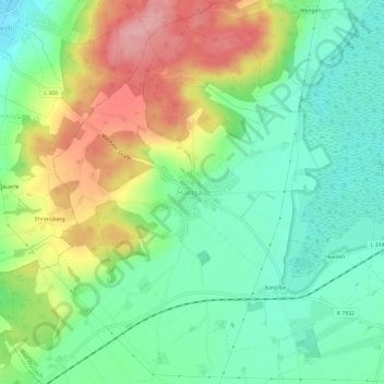Carte topographique Haidgau, altitude, relief