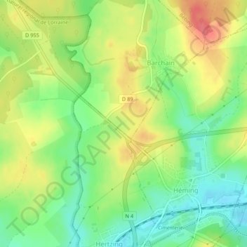 Carte topographique Pré Valance, altitude, relief