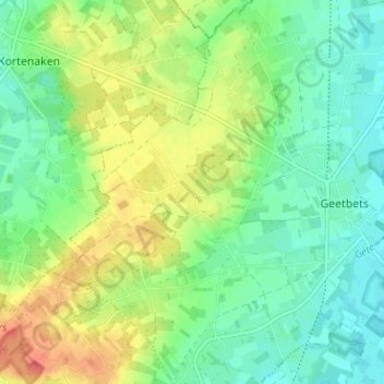 Carte topographique Bergen, altitude, relief