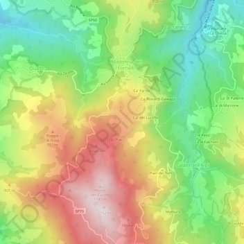 Carte topographique Ca' Bonacca, altitude, relief