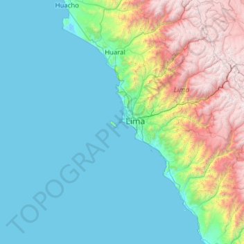 Carte topographique Callao, altitude, relief