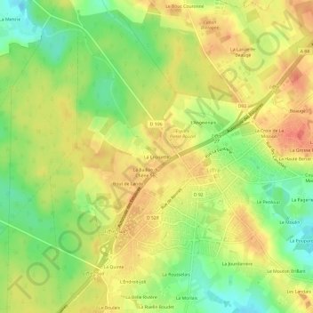 Carte topographique La Croisette, altitude, relief