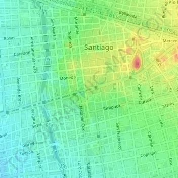 Carte topographique Plaza Libertad, altitude, relief