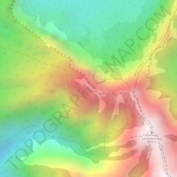 Carte topographique Bulu Baria, altitude, relief