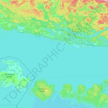 Carte topographique Herbert Island, altitude, relief