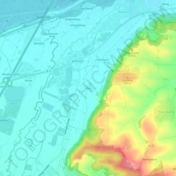 Carte topographique Thal, altitude, relief