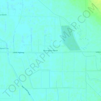 Carte topographique Blue Moon Ranch, altitude, relief