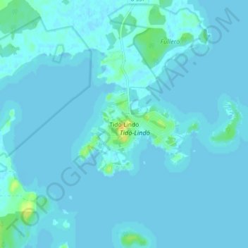 Carte topographique Tidö-Lindö, altitude, relief