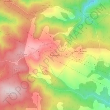 Carte topographique Foncebadón, altitude, relief