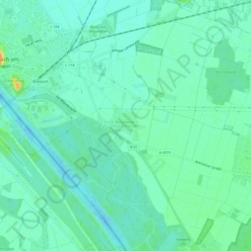 Carte topographique Hochstetten, altitude, relief
