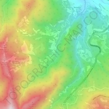 Carte topographique Corchia, altitude, relief