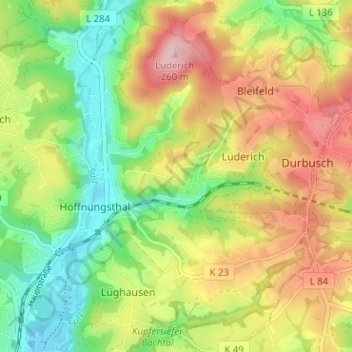 Carte topographique Hove, altitude, relief