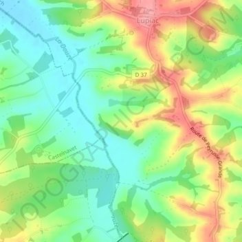 Carte topographique Coucuron, altitude, relief