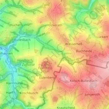 Carte topographique Scheuren, altitude, relief