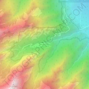 Carte topographique Whitney Portal, altitude, relief