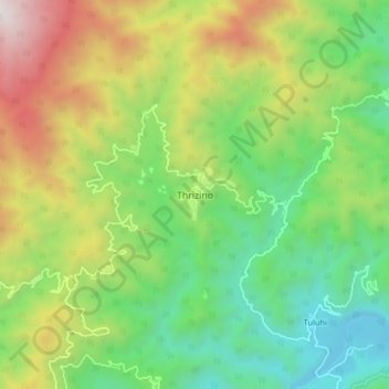 Carte topographique Thrizino, altitude, relief