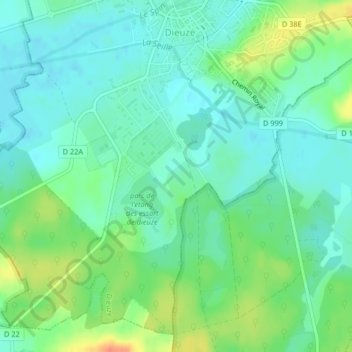 Carte topographique Chemin de Gelucourt, altitude, relief