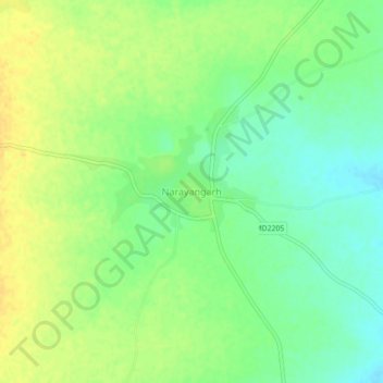 Carte topographique Narayangarh, altitude, relief