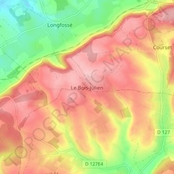 Carte topographique Le Bois-Julien, altitude, relief