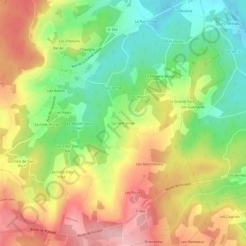 Carte topographique Le Petit Arran, altitude, relief
