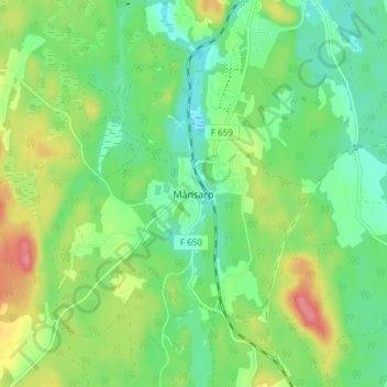 Carte topographique Månsarp, altitude, relief