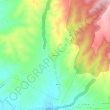Carte topographique Nueros, altitude, relief