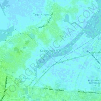 Carte topographique Kampung Besar, altitude, relief