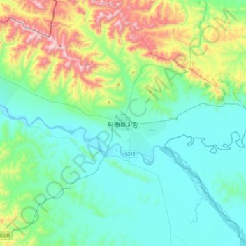 Carte topographique Maqu, altitude, relief