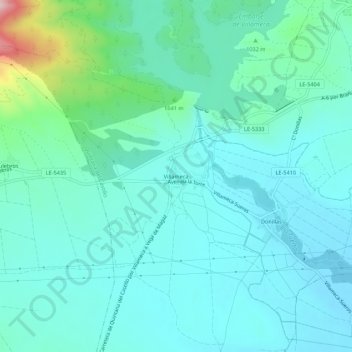 Carte topographique Villameca, altitude, relief