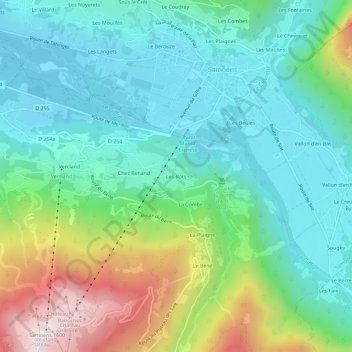 Carte topographique Les Rots, altitude, relief