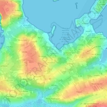 Carte topographique Kerifloch, altitude, relief