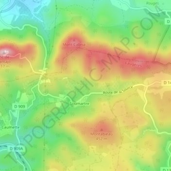 Carte topographique Col du Buis, altitude, relief