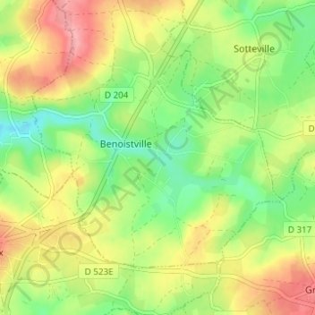 Carte topographique La Laiterie, altitude, relief