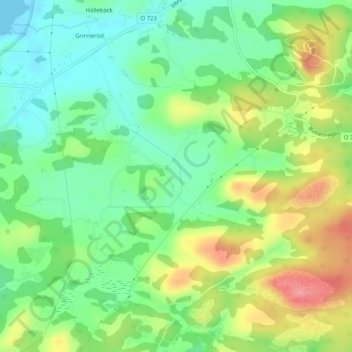 Carte topographique Kebene, altitude, relief