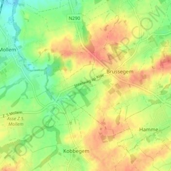 Carte topographique De Haan, altitude, relief