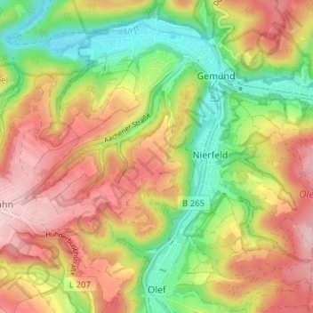 Carte topographique Hohenfried, altitude, relief