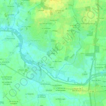 Carte topographique Lappé, altitude, relief