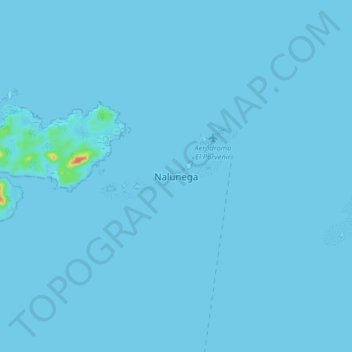 Carte topographique Nalunega, altitude, relief