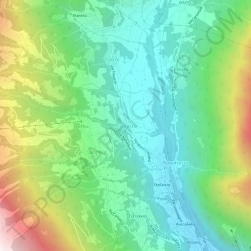 Carte topographique Prugiasco, altitude, relief