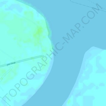 Carte topographique Pantai Dorak, altitude, relief