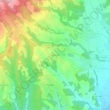 Carte topographique Can Farell, altitude, relief
