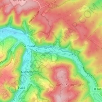 Carte topographique Mauel, altitude, relief