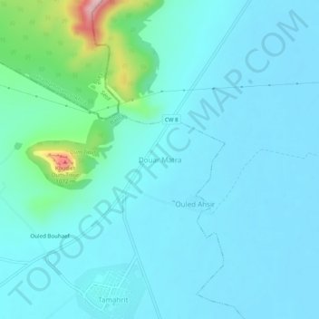 Carte topographique Douar Matra, altitude, relief