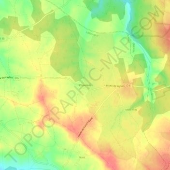Carte topographique Piboulède, altitude, relief