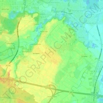 Carte topographique Pang, altitude, relief