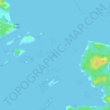 Carte topographique Castaway Island, altitude, relief